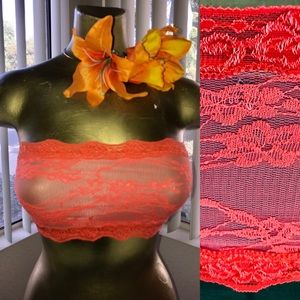 FOREIGN EXCHANGE Neon ORANGE & NUDE LACE BRA One-Size